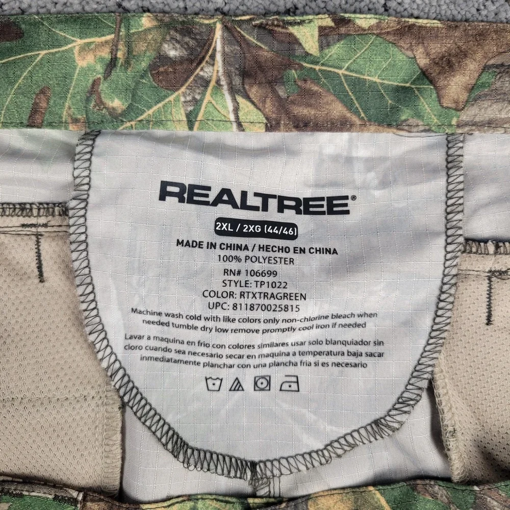 Realtree Pants Mens 2XL Camo Xtra Green Straight Leg Lightweight Hunting